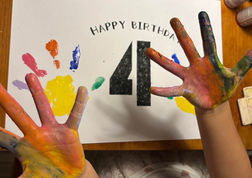 子どもと一緒にステンシル