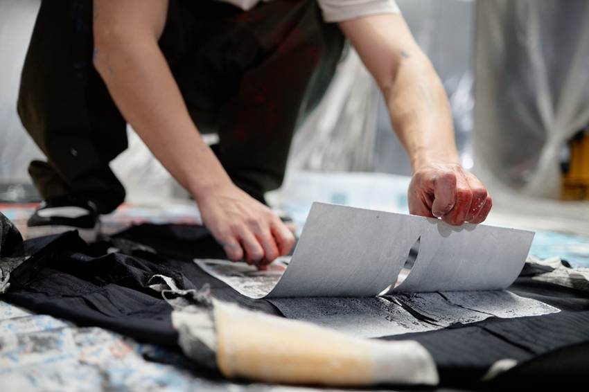 衣服にステンシル